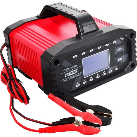 Awtools 12/24V 20A LCD Smart-Akkuladegerät mit Reparaturfunktion (1/4)