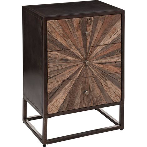 Cassettiera in legno riciclato origins, 3 cassetti - Atmosphera créateur d'intérieur