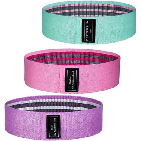 Bande Elastique Musculation en Tissu, Lot de 3 Bande de Resistance Musculation avec Sac de Rangement, Bande Elastique Fitness (1/4)