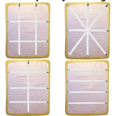 21.2" to 86.6" Adjustable 4-Piece Extension for Under Sofa, Mattress, Bed Sheet Attachment, Fits All Square Mattresses (White) (1/5)