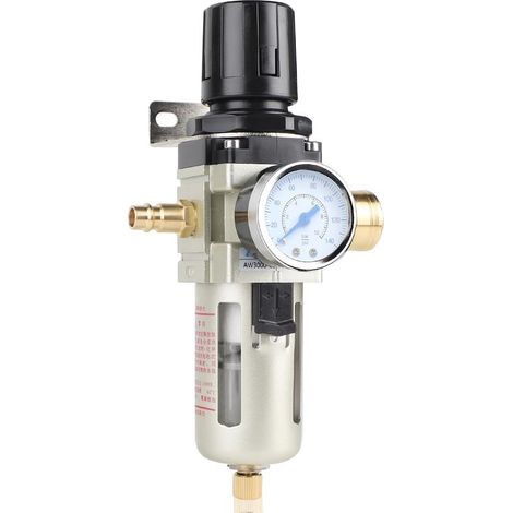 Réducteur de Pression D'air Comprimé Séparateur D'eau D'air Comprimé Réducteur de Pression 1/4 pouce Régulateur de Pression du Compresseur Unité D'entretien D'air Comprimé (1/5)