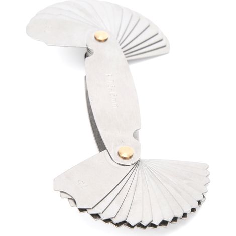 Jauge de pas de vis métrique impériale en acier inoxydable, outil de mesure dimensionnelle R7,5‑15 mm (1/5)