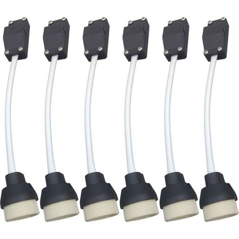 Adapter of base of bulb GU10 – Set of 6 brackets in ceramic – Compatible LED and halogen – Voltage 250V with bornier (1/5)