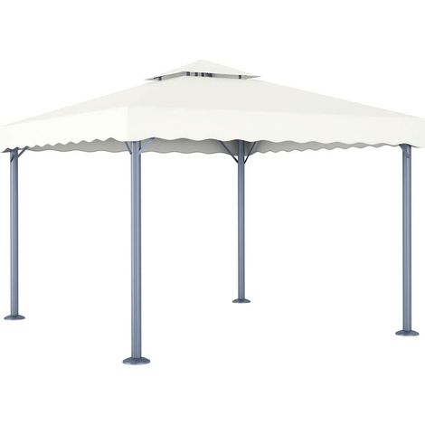 vidaXL Cenador color crema aluminio 300x300 cm (1/4)