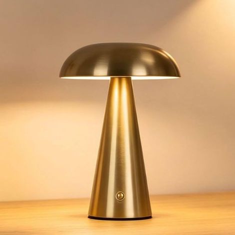 Lampe de bureau en forme de champignon - Veilleuse - Lampe de bureau LED - Commande tactile sans fil - Rechargeable par USB - Portable - Peut servir de veilleuse, de lampe de chevet ou de lampe de bur (1/4)