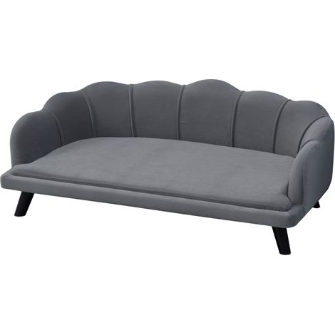 Dog Sofa, Pet Couch Bed for Medium, Large Dogs, with Legs, Cushion - Grey