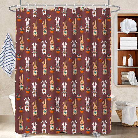 Rideau de douche 180x180 bordure lestée cache baignoire pour solution pour angle difficile (1/5)