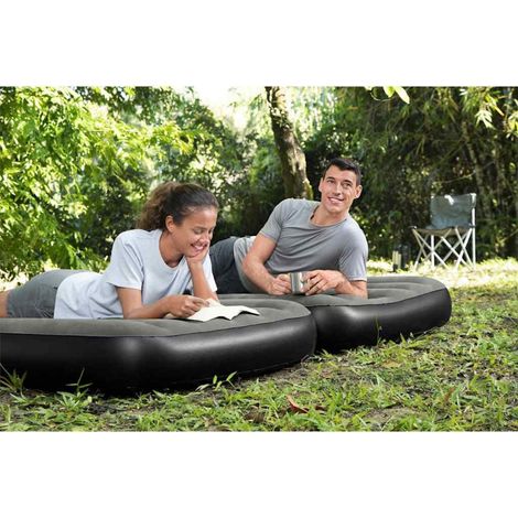 Colchón inflable 3 en 1 negro y gris 188x99x25 cm Bestway (1/5)