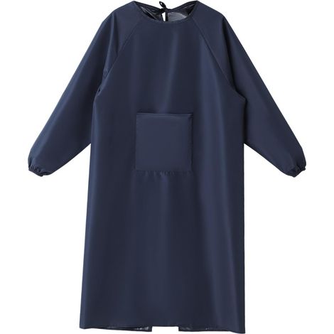 Tablier Imperméable à Manches Longues Tablier Cuisine Résistant à L’huile Tissu Bleu Foncé Réversible Pour Travail Domestique Jardinage Usage Professionnel (1/5)