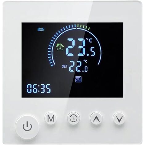 Thermostat De Chauffage Au Sol, Thermostat De Chauffage Intelligent Numérique Chambre Thermostat Programmable LCD Affichage Mural Thermostat avec Bouton (Wasserheizung)