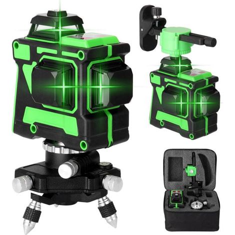 Niveau laser 3D multifonctionnel à 12 lignes avec fonction de nivellement automatique, de haute qualité et durable, design moderne et élégant, facile à utiliser et à installer. (1/5)