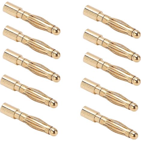 Fiches bananes de 2,0 mm en cuivre pur nickelé, pour prises secteur