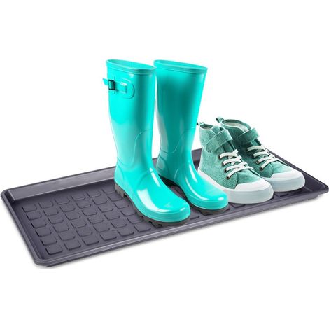 Tapis à chaussures, paillasson, égouttoir à chaussures, base noire 70 x 35 cm (1/5)