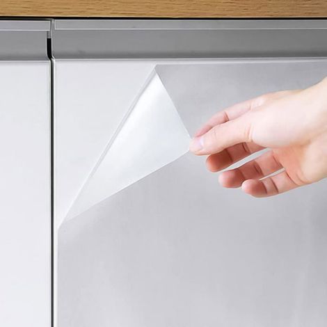 Film Adhesif Transparent - 60 x 500 cm - Pour Protection Mur Cuisine et Meuble - Rouleau Autocollant PET