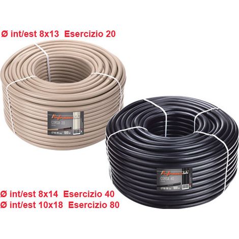Tubo de riego en PVC 10x18 mm – 80 bar – 100 m – Uso profesional