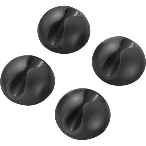 TRU COMPONENTS SWC-10BK/4P Supporto per cavi autoadesivo 542240 Intervallo Ø fascio 9 mm (max) Nero 4 pz. (1/4)