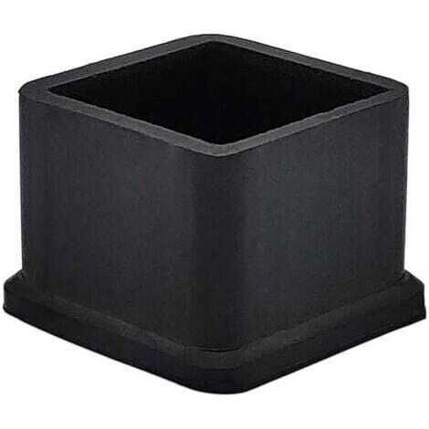 2,5 x 2,5 cm (1 inch x 1 inch) Lot de 16 Embouts de Protection pour Pieds de Chaise ou de Table en Caoutchouc, épais, carrés, Noirs (1/5)