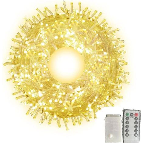Lauwexe – Guirlande lumineuse d'extérieur 100 m – 600 LED blanc chaud – Étanchéité IP44 – 8 modes d'éclairage pour Noël et événements (1/5)