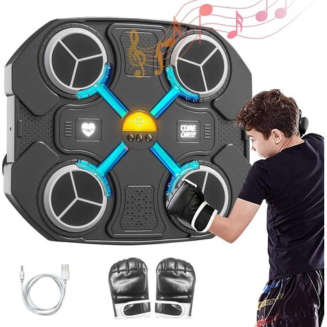 Machine de boxe Bluetooth avec musique, cible de boxe murale LED pour la maison, l'intérieur et la salle de sport, machine de boxe pour enfants (1/5)