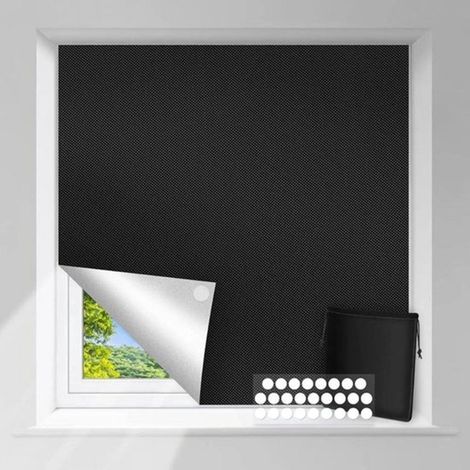 Rideau occultant - 150 x 300 cm - Tissu occultant avec Velcro - Sans perçage - Rideau occultant pour fenêtres - Occultation totale - Protection solaire - Protection contre la lumière du soleil - Store (1/4)