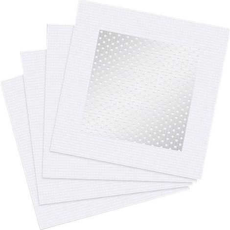 4 pieces Patch de Réparation de Mur en Aluminium Réparation de Patchs d'Écran Auto-Adhésifs pour Plaque de Plâtre pour Cloison Sèche (4 Pouces) (1/4)
