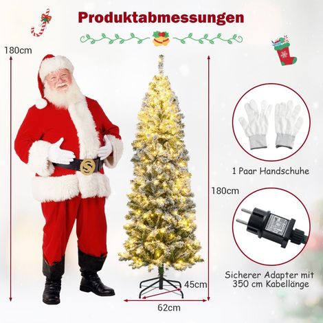 Albero di Natale artificiale da 6 piedi con 260 luci LED