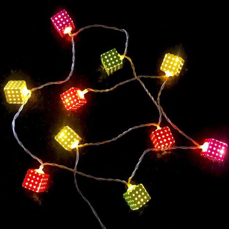 LED garland - 10 cubes - 10 bulbs - Indoor - Fixed color