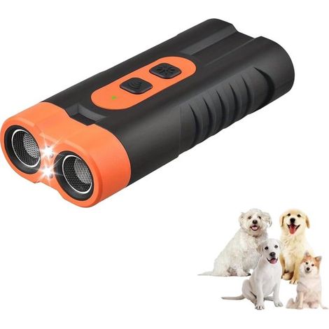 Repellente per cani a ultrasuoni 3 in 1, ricaricabile tramite USB, dispositivo antiabbaio con torcia a LED, controllo dell'abbaio, piccolo, medio, grande, sicuro, umano