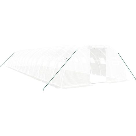 Serra tenda riparo piante fiori ortaggi con struttura in acciaio 56 m² 14 x 4 x 2 m bianco 020044607