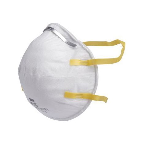 Masque respiratoire jetable 3M FFP1, sans soupape série 8000, avec clip nasal réglable ( Prix pour Paquet de 20 )