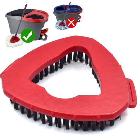 Replacement scrubbing brush head compatible with the O Cedar EasyWring Spin Mop 1 reservoir system (1/5)