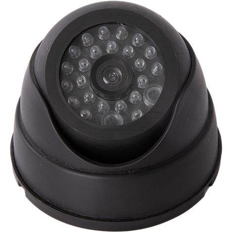 Simulación de cámara de seguridad, con lente y flash LED, apta para uso interior y exterior. (1 unidad, negra) (1/4)