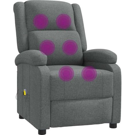 Massagesessel Dunkelgrau Stoff vidaXL (1/5)
