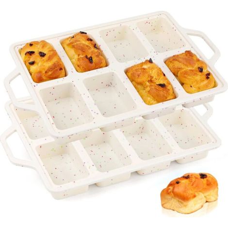 Moules à pâtisserie en silicone, lot de 2, qualité alimentaire, blancs – (1/5)