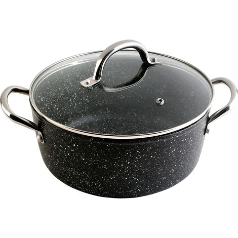 Cazuela WECOOK 28cm con tapa antiadherente 3mm TodoFuego Granite 73028 (1/4)