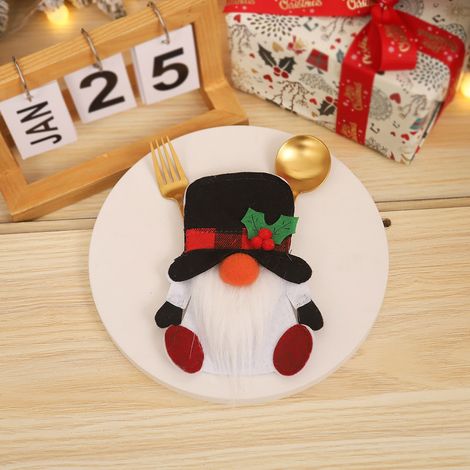 Set De Couverts De Noël - Motif Bonhomme De Neige - Pour Restaurant Ou Décoration Festive - 1 Set (1/5)