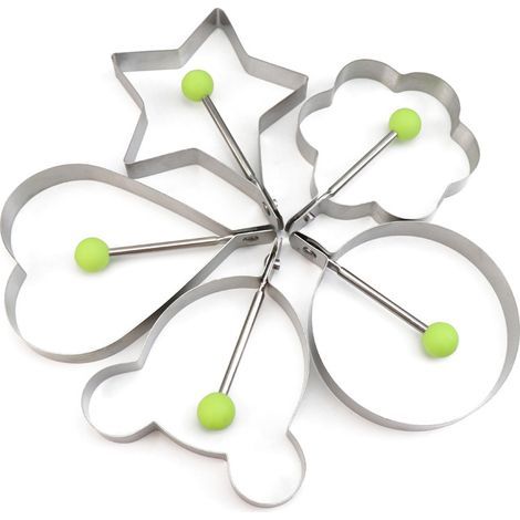 5er-Set Eierringe aus Edelstahl – Antihaftbeschichtete Crêpe-Formen zum Braten von Eiern und Omeletts – Langlebige Küchenutensilien und -accessoires