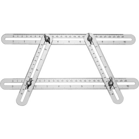 Angle Règle de mesure , Outil de mesure d'angle , Règle multi angle , règle pliante à double échelle en alliage d'aluminium à quatre pliages règle outil de mesure d'angle