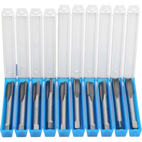 10 Stück Gewindebohrer mit gerader Nut, HSS, hochhart, Maschinengewindebohrer, M10 x 1,5