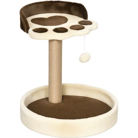 Griffoir pour Chat 5kg max, avec Panier et Balle de Jeu, en Aggloméré, Peluche et Corde de Jute, 41x41x44 cm (1/5)