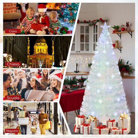 Fiber Optic Christmas Tree 180cm, LED Snowflakes, Star (1/5)