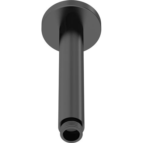 Nuie Arvan Round Ceiling Mounted Shower Arm 160mm Length - Matt Black (1/4)