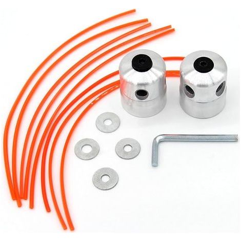 Set mit 2 Aluminium-Trimmerfadenköpfen für Freischneider, Trimmer und Motorsensen, mit Doppelfaden (1/5)