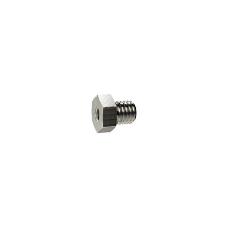 Riegler Reduziernippel kurz, G 1/8 a., M5 i., SW 14, Messing vern. (1/2)