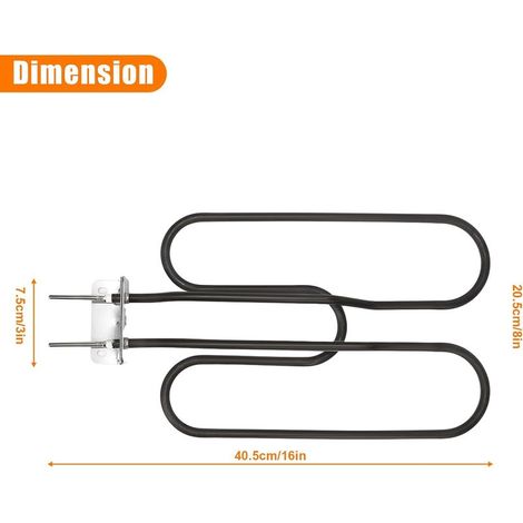 Ersatz-Heizelement für die Elektrogrills Q140 und Q1400, kompatibel mit den Weber-Modellen 66631, 80342, 80343 und 65620, 2200 W Heizleistung, Edelstahl, 230 V Heizspirale (1/4)