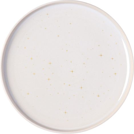 Assiette plate à rebords, blanche, en porcelaine (1/5)