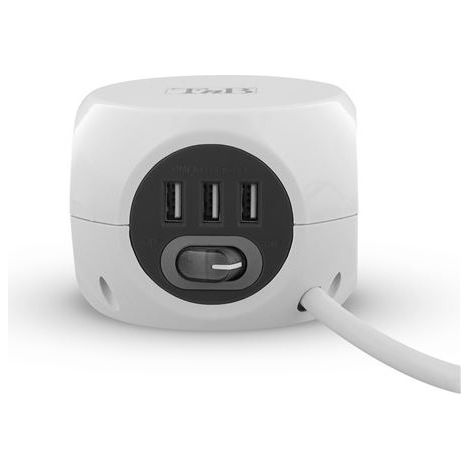 Tnb Regleta diseño 2 en 1 blanca 3 enchufes 3 USB