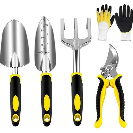 Ensemble Outils de Jardinage, Outils de Jardin en Têtes Robustes Aluminium et Poignées Ergonomiques, Kit de Jardinage (1/4)