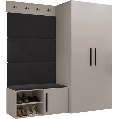 Conjunto para recibidor Nitos I, Polo 897, 191x164x50cm, Tapiz, Aglomerado laminado, Montada en la pared, Colocada (1/5)