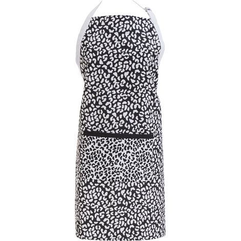 Premier Housewares Frosted Deco Look Aprons For Cooking And Baking Kitchen Aprons for Women 100% Cotton With Black Detailing w68 x d1 x h87cm (1/5)